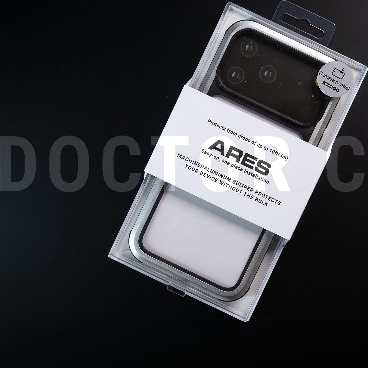 iPhone 17 Pro Kzdoo ARCE Case Series Aluminum Bumper Transparent Back Cover - Grey